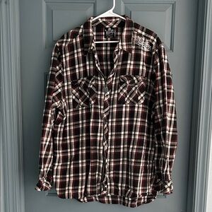 Silver Jeans Co. Men's Red Plaid Casual Shirt